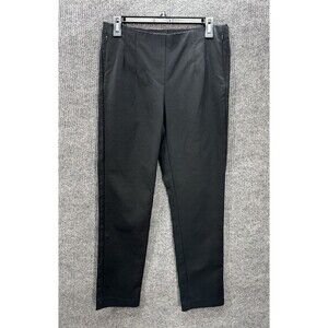 J. Jill Versatile Cotton Pants Womens 8 Tall Black Ankle Elastic Waist Pull On